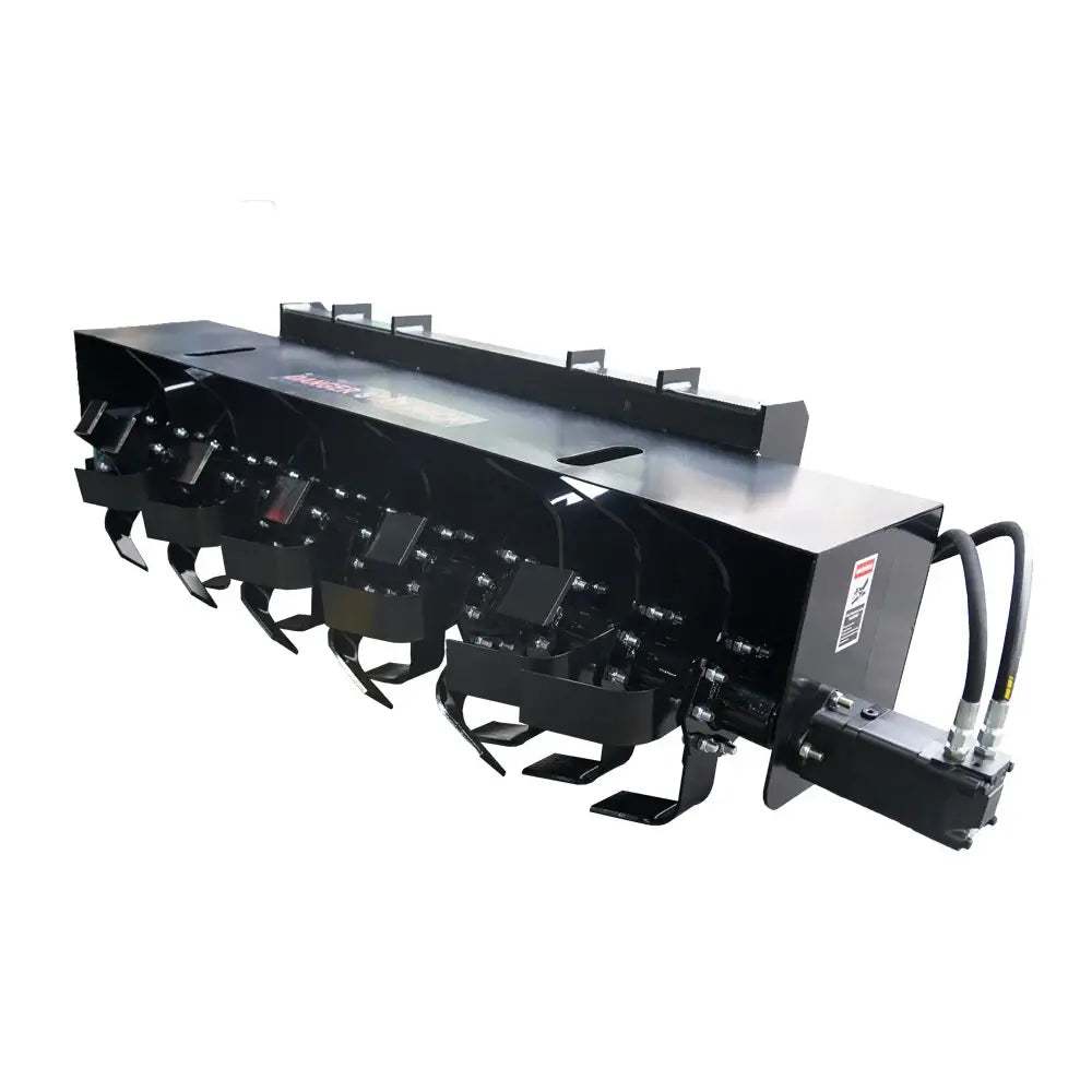 72" Heavy-Duty Skid Steer Rotary Tiller Attachment, Universal Quick Attach