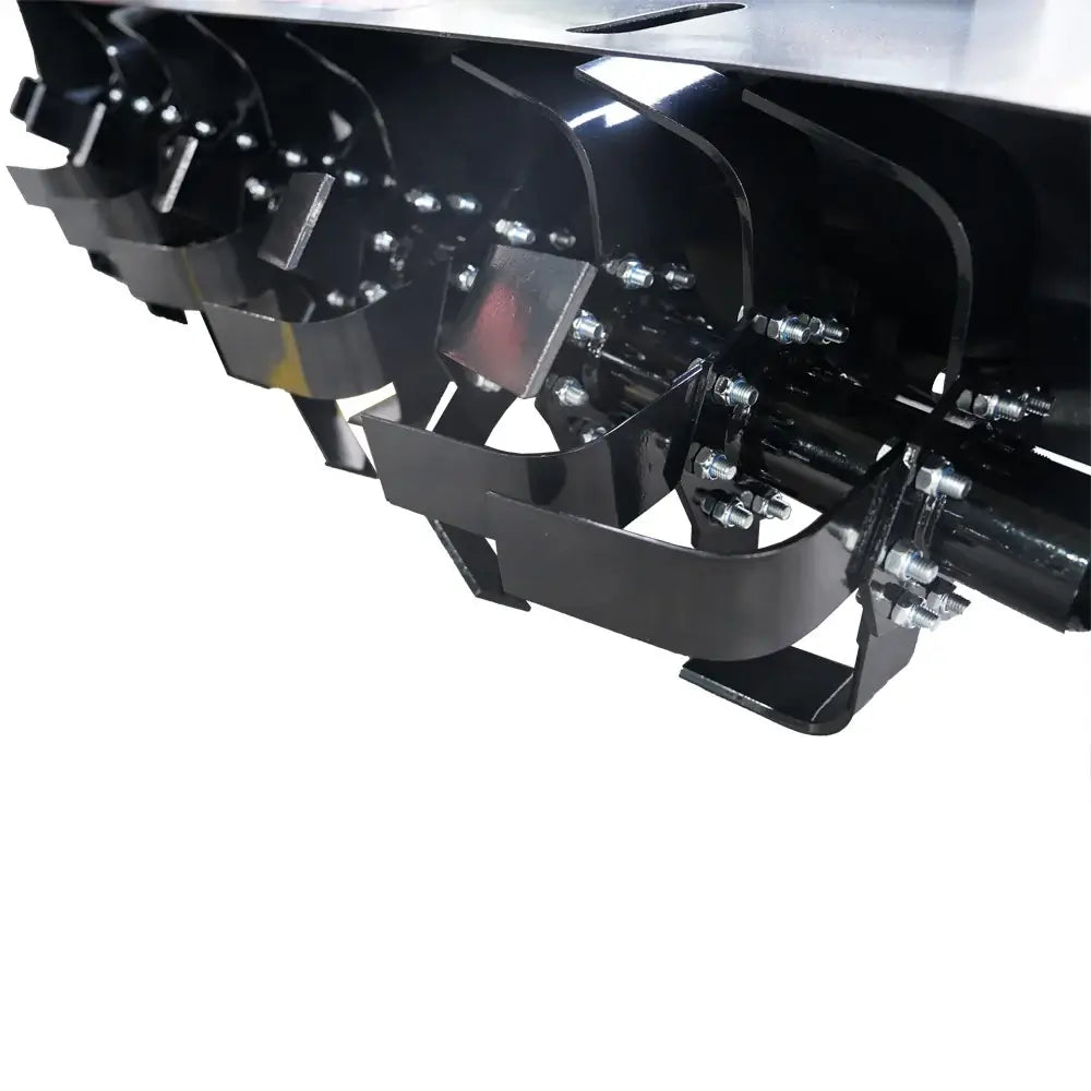 72" Heavy-Duty Skid Steer Rotary Tiller Attachment, Universal Quick Attach
