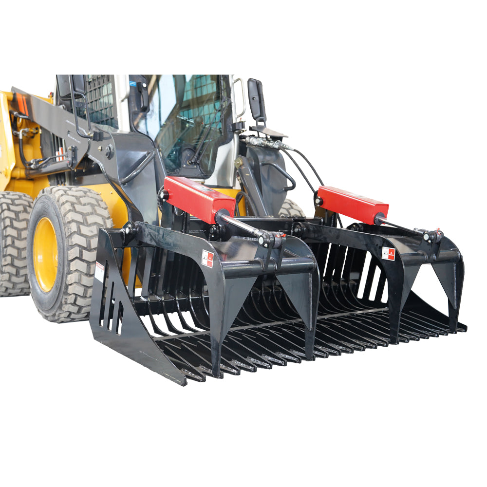 72" Rock Grapple Bucket for Skid Steer Attachment Quick Attach