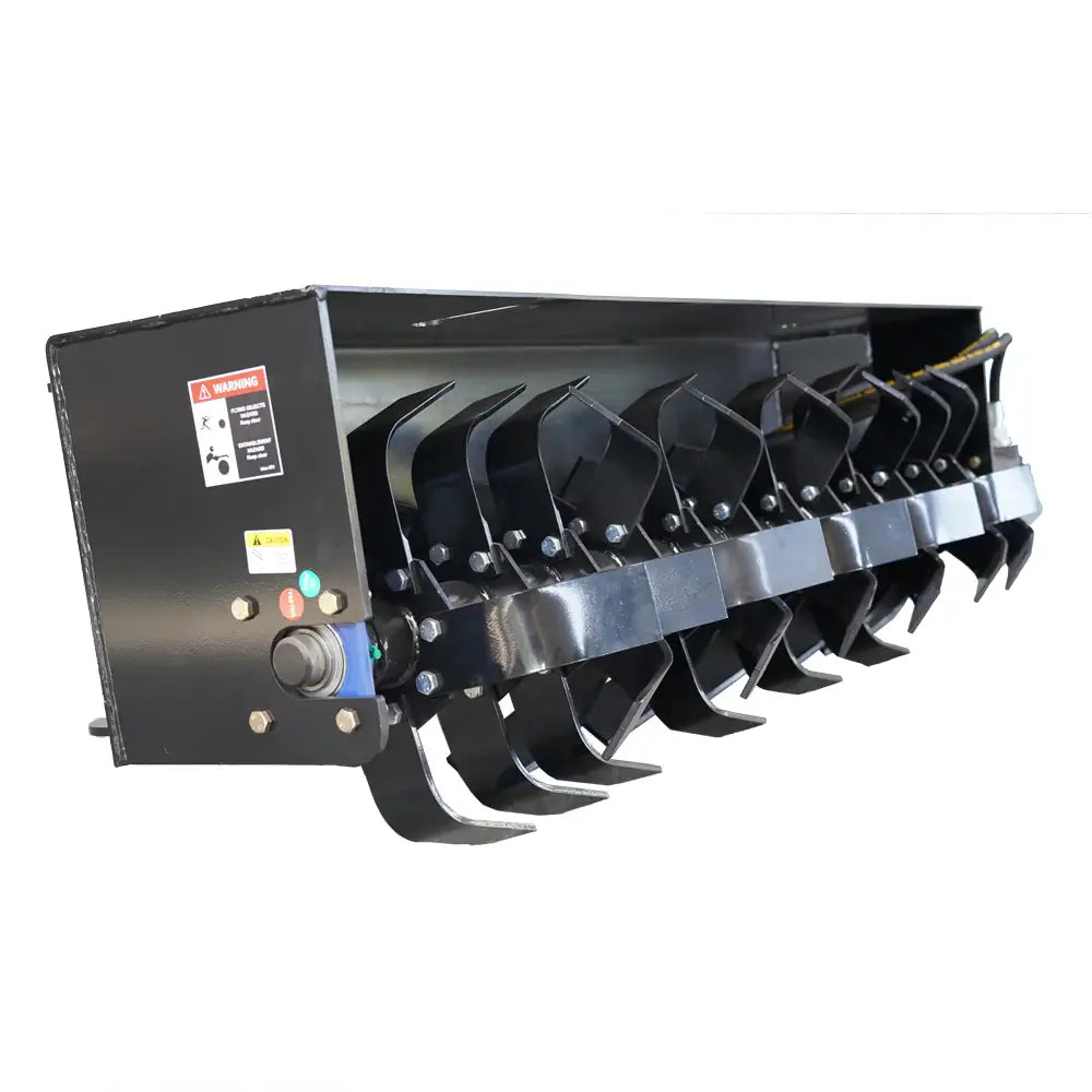 72" Heavy-Duty Skid Steer Rotary Tiller Attachment, Universal Quick Attach