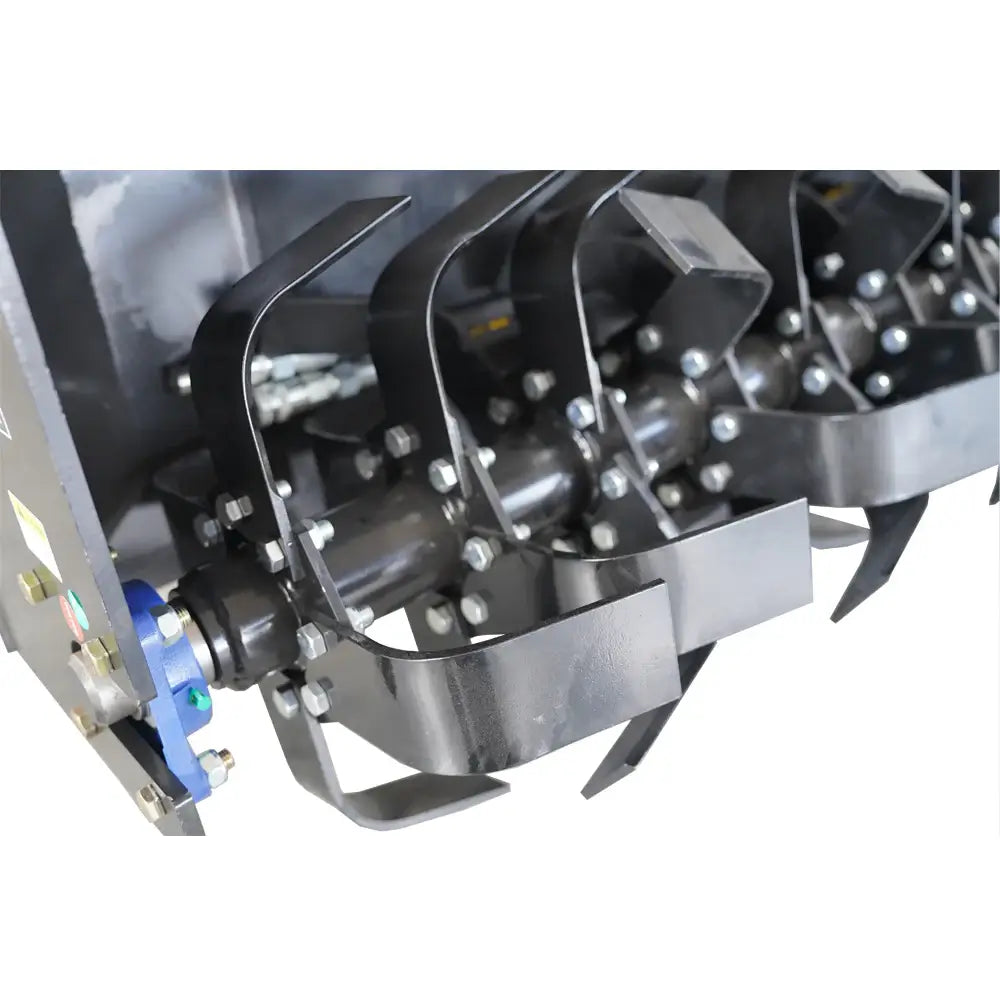 72" Heavy-Duty Skid Steer Rotary Tiller Attachment, Universal Quick Attach