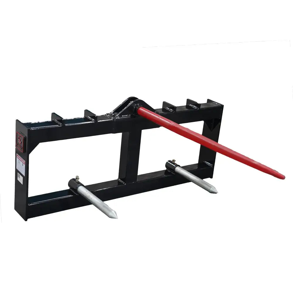 49" Skid Steer Hay Spear Attachment - 3,000 lb Capacity, Universal Quick Attach
