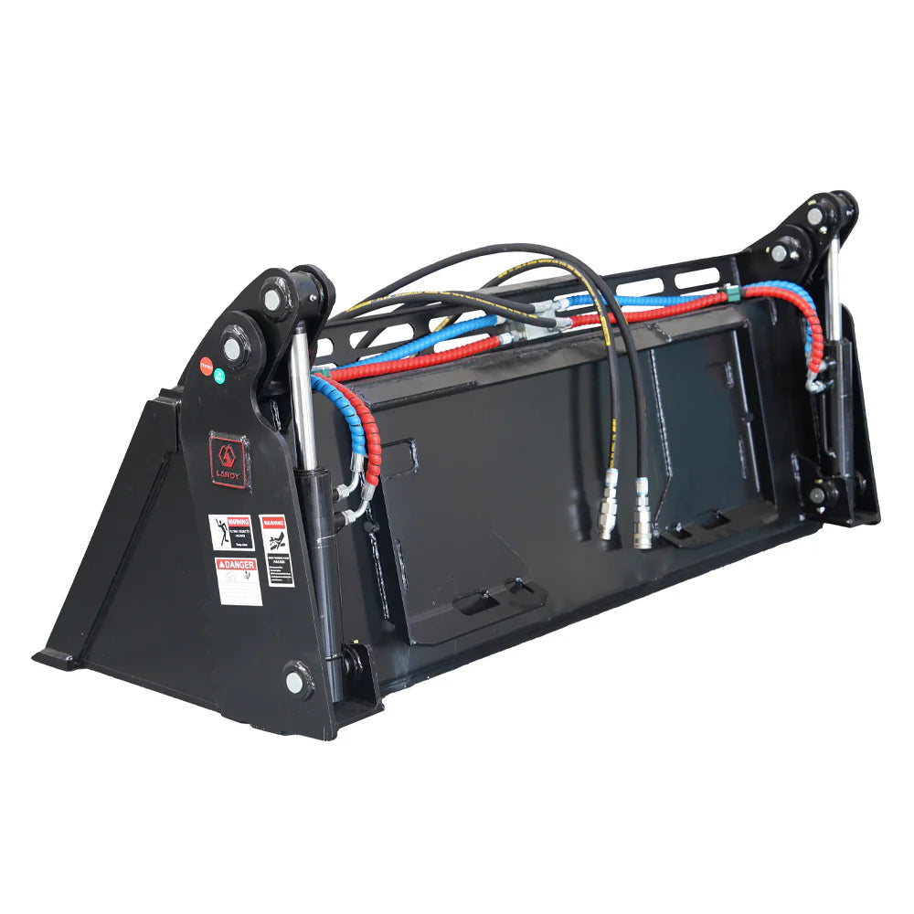 72" Skid Steer 4 in 1 Combo Multi Purpose Bucket Attachment Quick Tach