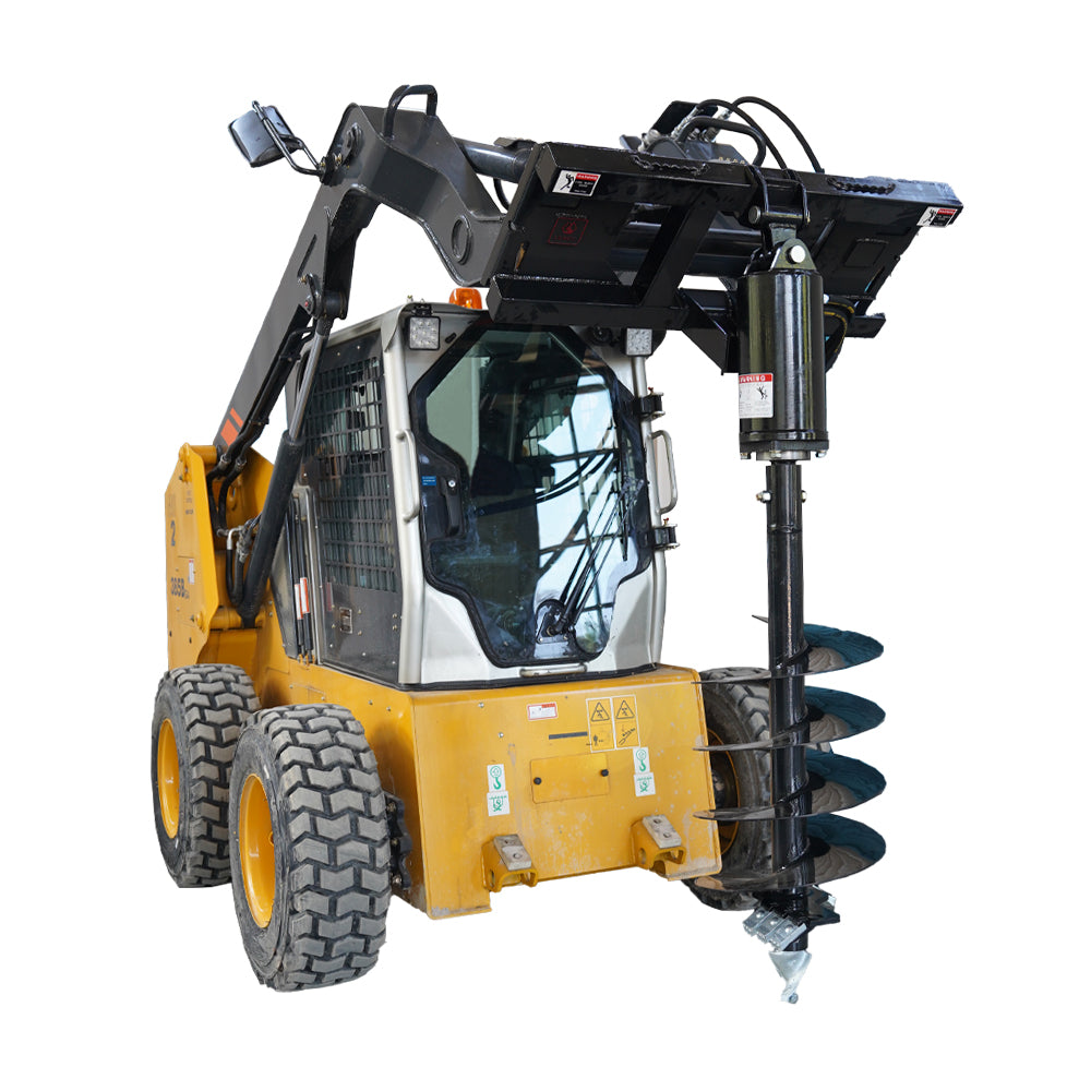 Skid Steer Post Hole Auger Drive Attachment, 18" Diameter Auger, 46” Drilling Depth, Standard Flow