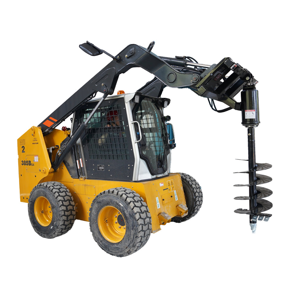 Skid Steer Post Hole Auger Drive Attachment, 18" Diameter Auger, 46” Drilling Depth, Standard Flow
