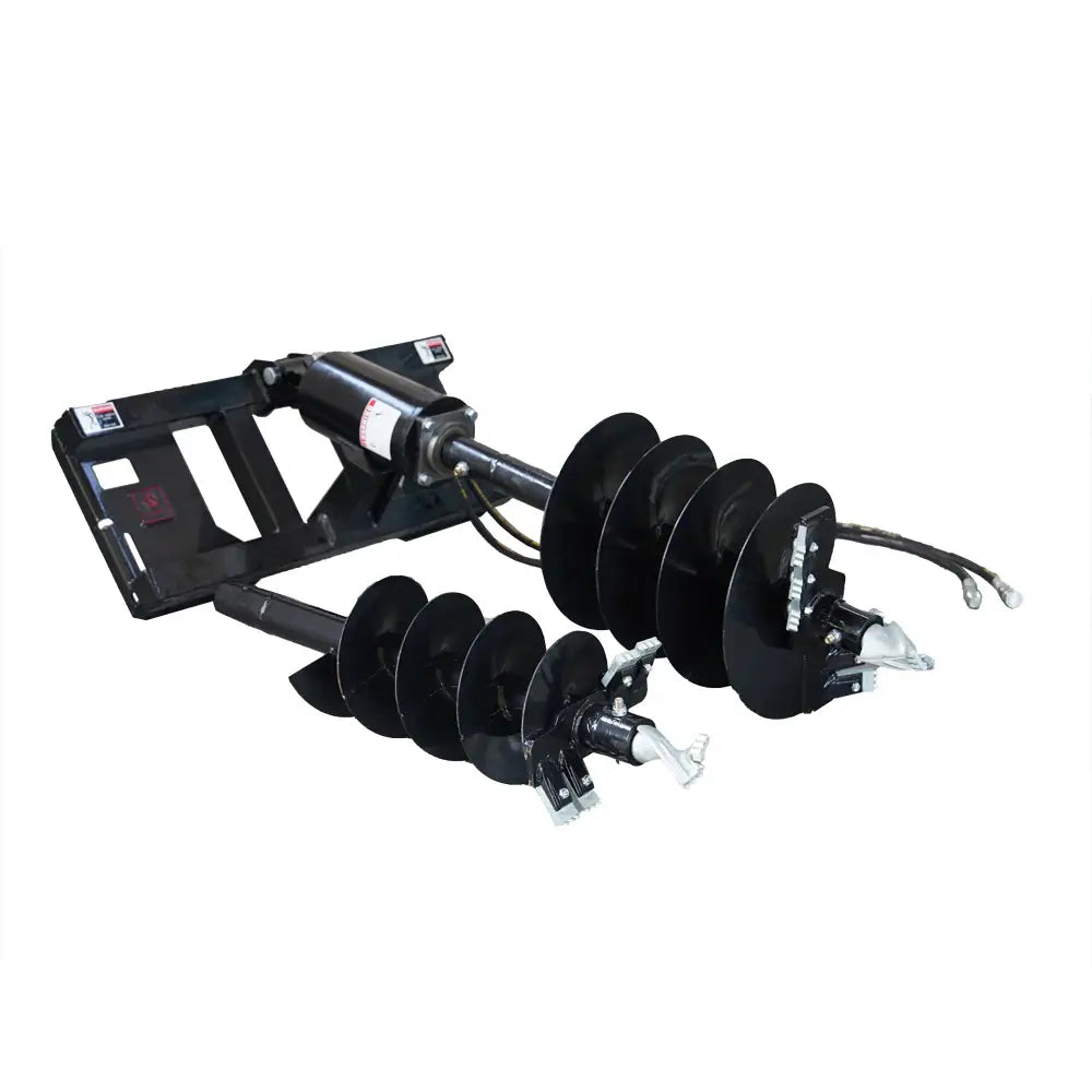 Skid Steer Auger Drive Attachment with 12" & 18" Augers - 46" Digging Depth