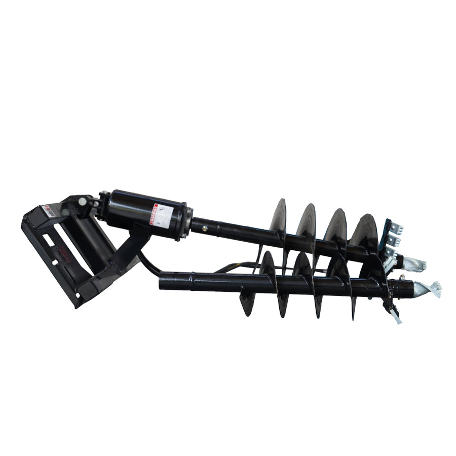 Skid Steer Post Hole Auger Drive Attachment - Includes 12" & 18" Augers - 46" Drilling Depth
