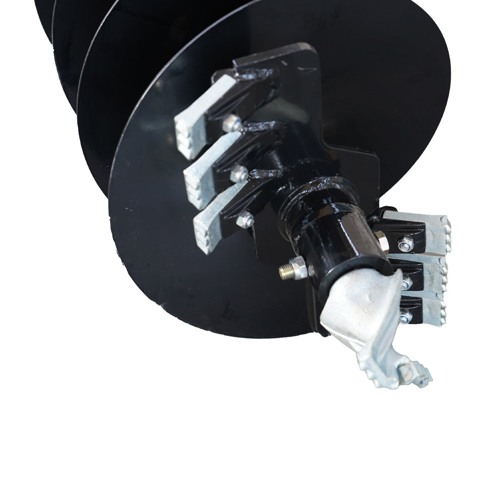 Skid Steer Post Hole Auger Drive Attachment, 12” Diameter Auger, 46” Drilling Depth, Standard Flow