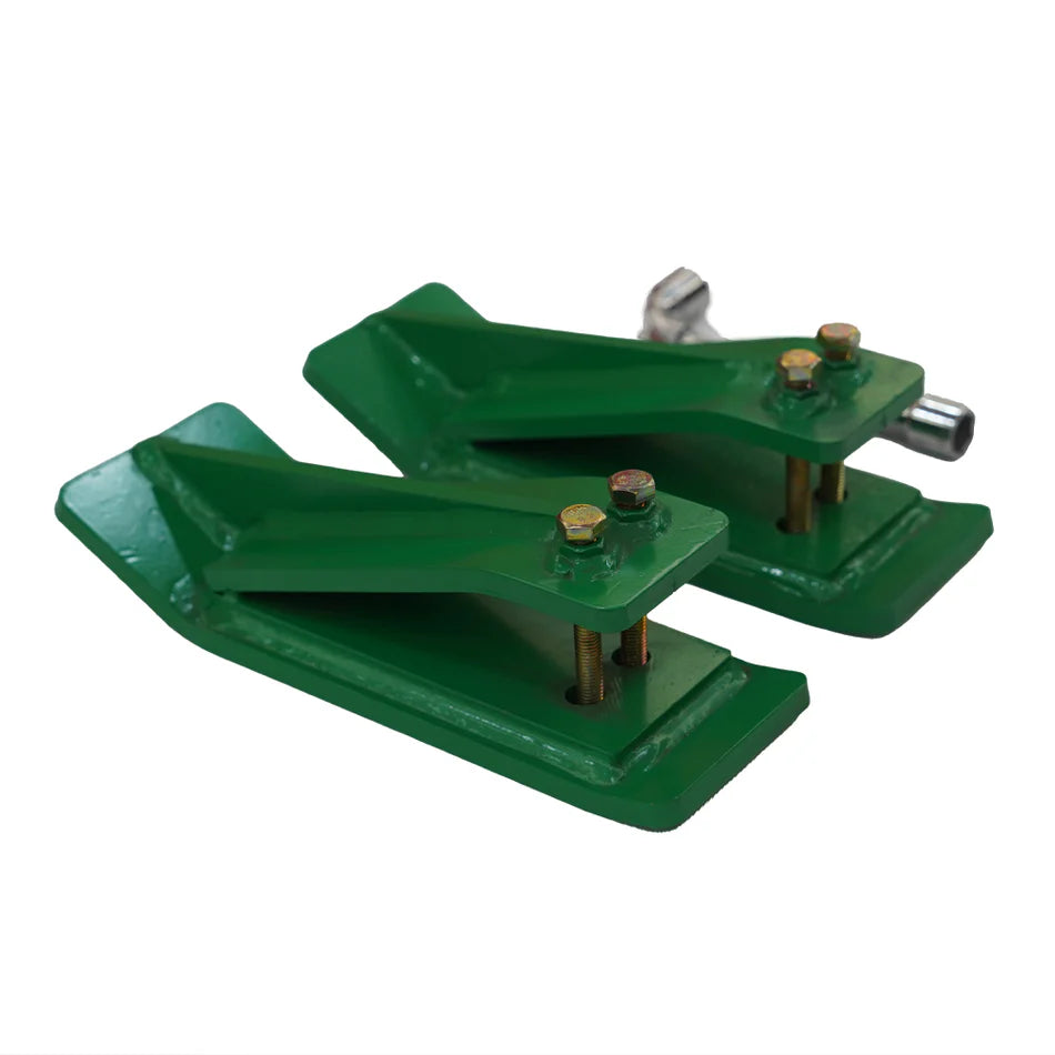 Tractor Bucket Protector, 2pcs Edge Protector, 11" Long Turf Tamer Skid Protector, Heavy Duty Steel Bucket for Removal, Spreading Gravel, L-shaped Socket Wrench