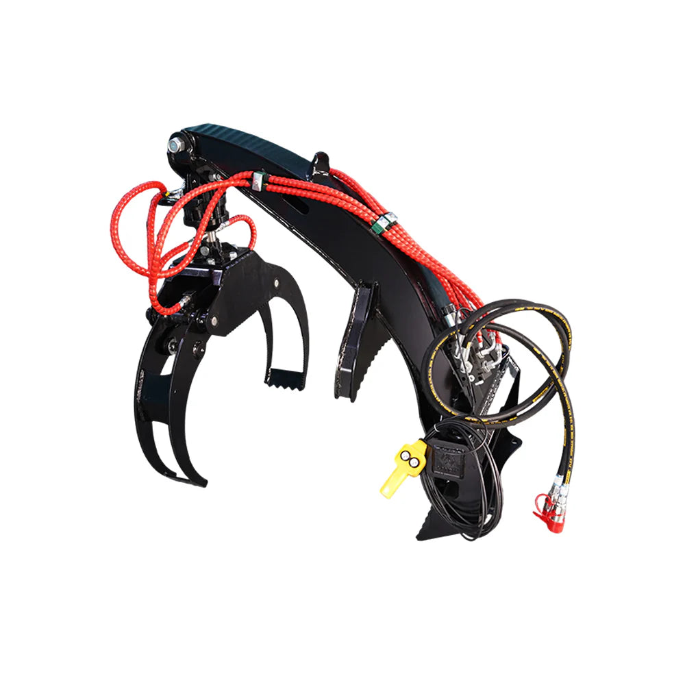 Mini Skid Steer Mount Log Grapple, Rotate, Universal Mini Loader Quick Attach Plate.