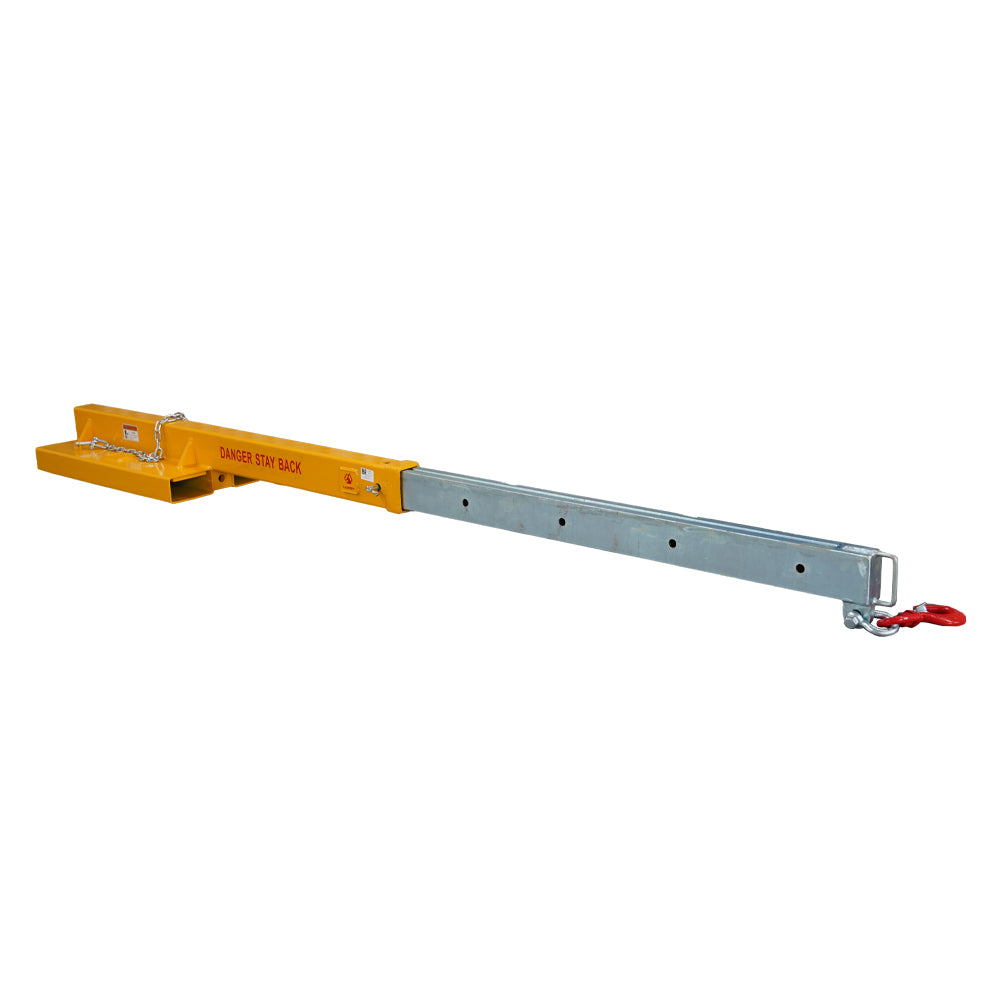 attachMan 9900lb Capacity Forklift Long Mobile Crane Lifting Hoist Jib Boom - 137.8" Reach