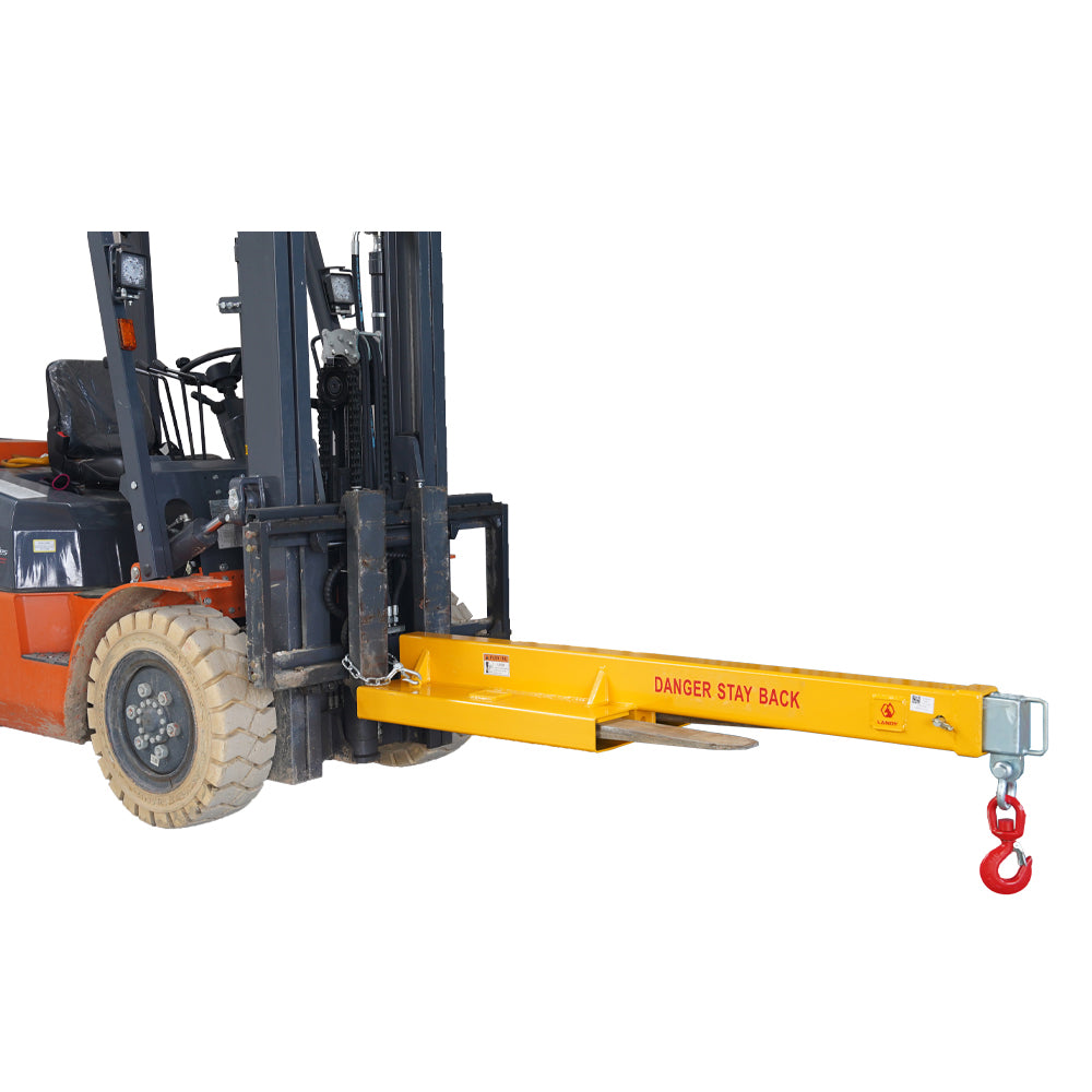 attachMan 9900lb Capacity Forklift Long Mobile Crane Lifting Hoist Jib Boom - 137.8" Reach