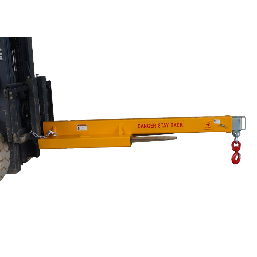attachMan 9900lb Capacity Forklift Long Mobile Crane Lifting Hoist Jib Boom - 137.8" Reach