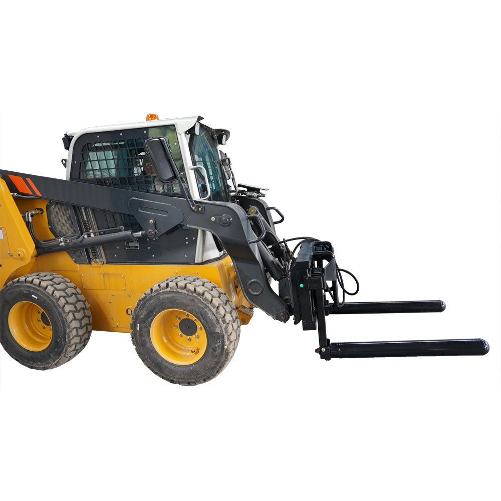 attachMan Skid Steer Heavy Duty Hydraulic Bale Lifter - Round or Square Bale Handler Attachment