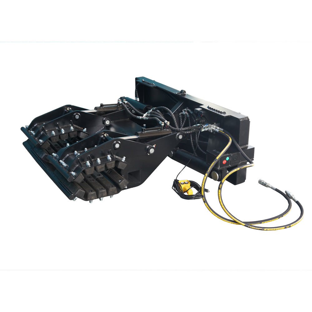 Skid Steer Double Cylinder Hydraulic Pole Setter & Rotating Pole Claw Attachment