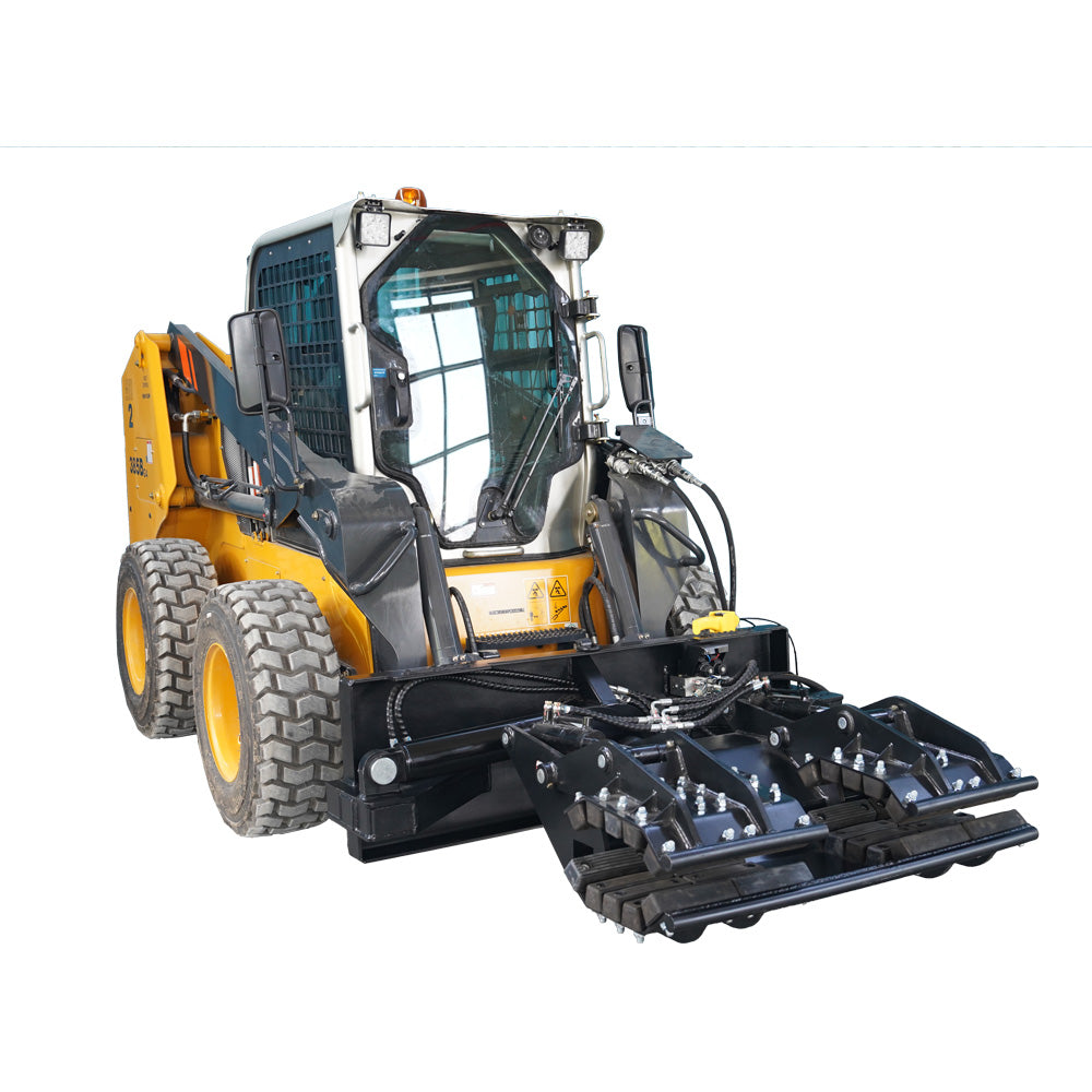 Skid Steer Double Cylinder Hydraulic Pole Setter & Rotating Pole Claw Attachment