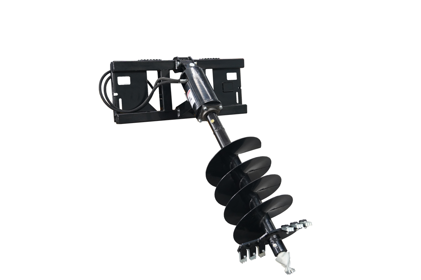 Skid Steer Post Hole Auger Drive Attachment, 12” Diameter Auger, 46” Drilling Depth, Standard Flow