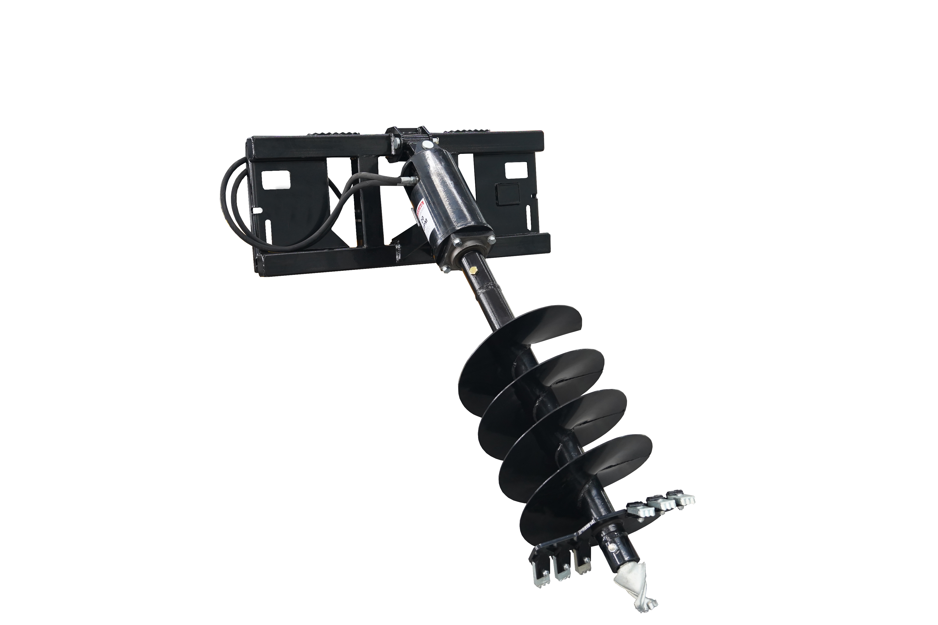 Skid Steer Post Hole Auger Drive Attachment, 12” Diameter Auger, 46” Drilling Depth, Standard Flow