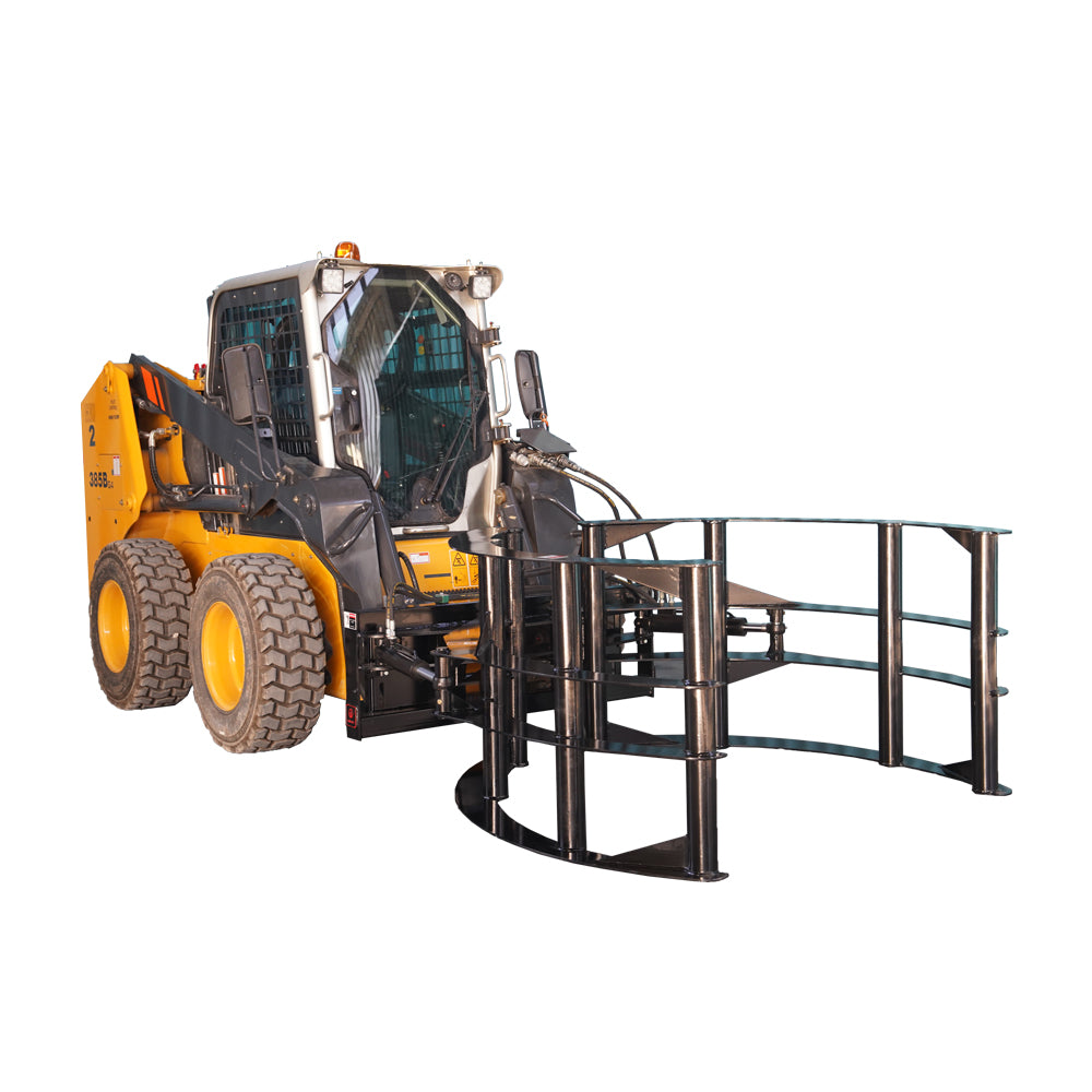 attachMan Hydraulic Hay Bale Grab for Skid Steer & Tractor - 2800 lb Capacity Round Bale Handler