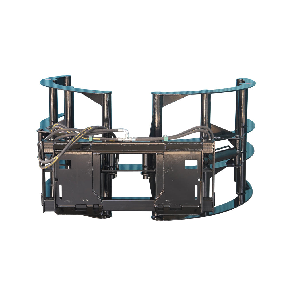 attachMan Hydraulic Hay Bale Grab for Skid Steer & Tractor - 2800 lb Capacity Round Bale Handler