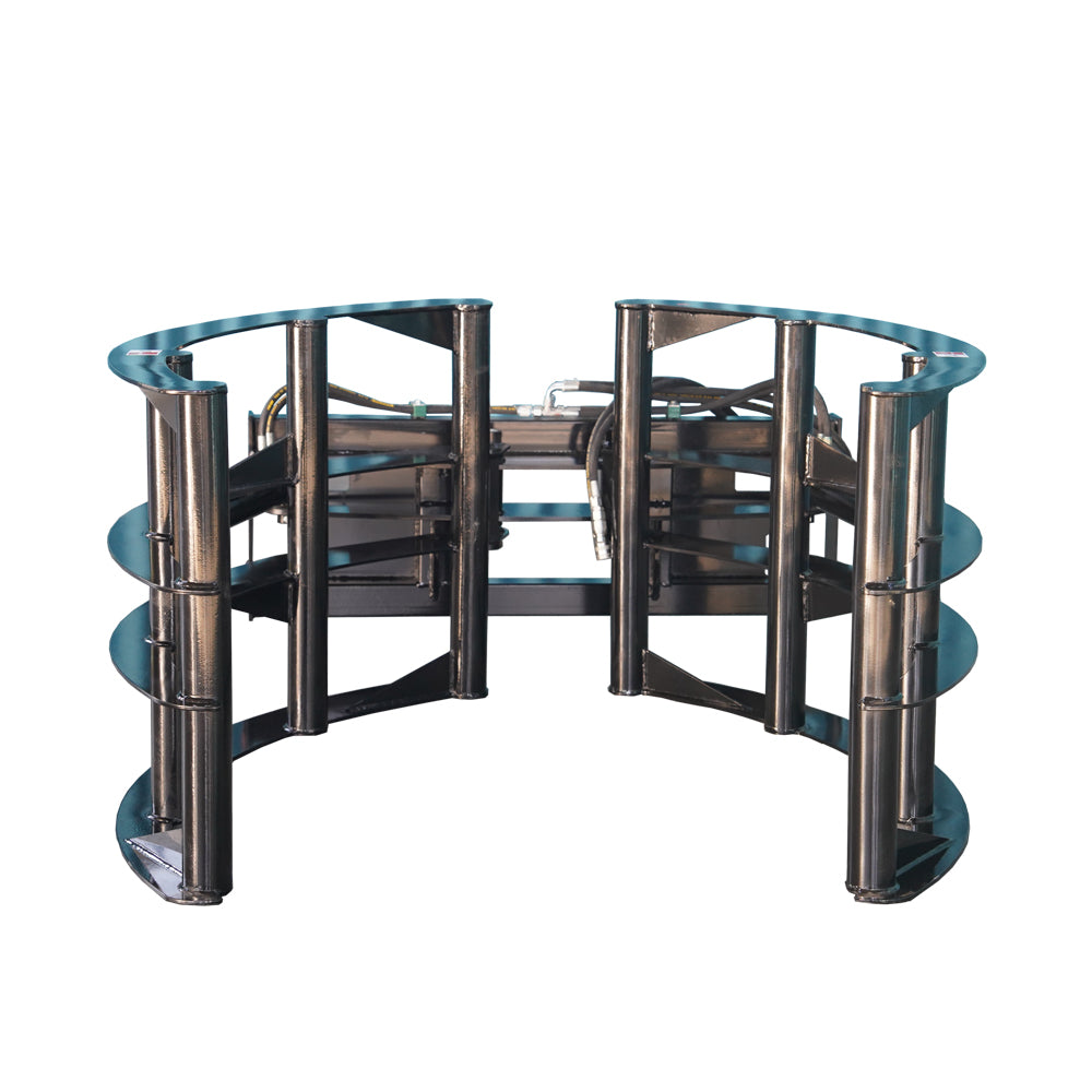 attachMan Hydraulic Hay Bale Grab for Skid Steer & Tractor - 2800 lb Capacity Round Bale Handler