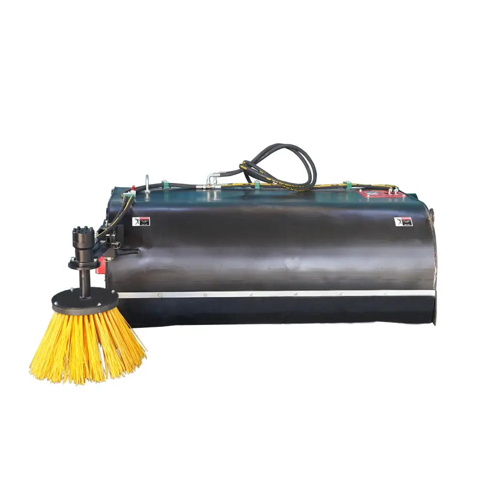 72" Skid Steer Pickup Box Broom Sweeper with Side Edge Brush, Universal Quick Attach