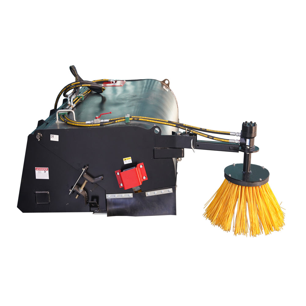 72" Skid Steer Pick up Box Broom Sweeper with Edge Brush