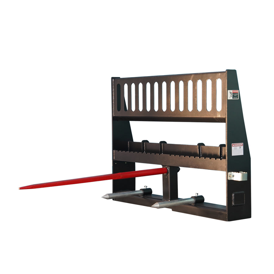 48" Heavy Duty Pallet Forks & Hay Spear Combo Attachment - 5070 lb Capacity - Skid Steer Quick Tach