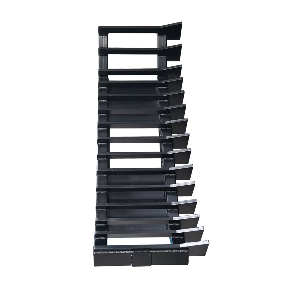 71" Heavy Duty Skid Steer Push Stick Rake Attachment - Universal Quick Attach