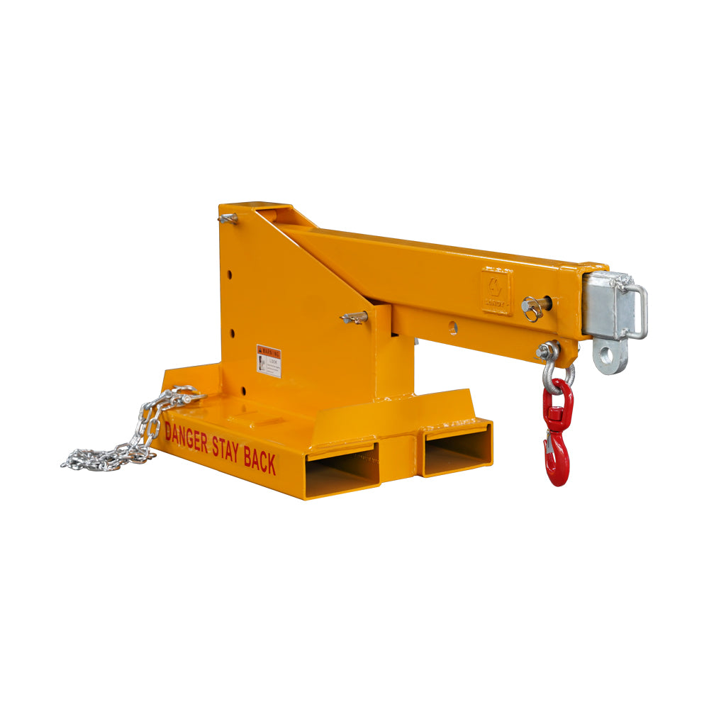 attachMan 5500lb Capacity Forklift Short Mobile Crane Lifting Hoist Jib Boom - Heavy Duty Universal Attachment