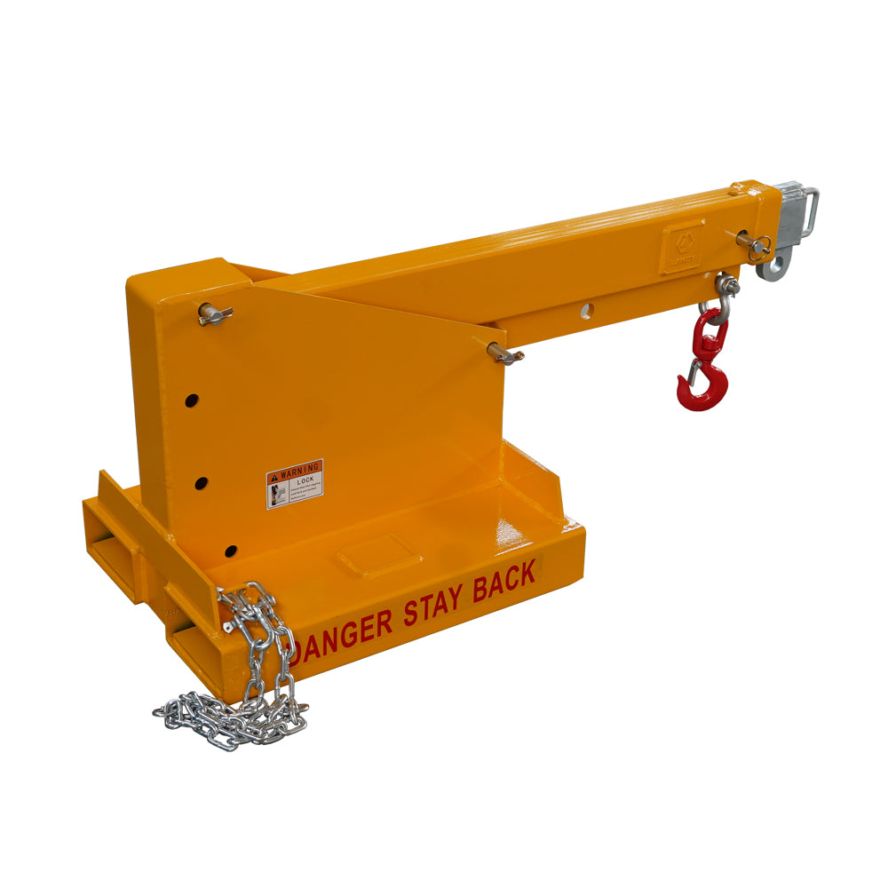 attachMan 5500lb Capacity Forklift Short Mobile Crane Lifting Hoist Jib Boom - Heavy Duty Universal Attachment