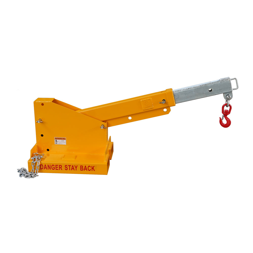 attachMan 5500lb Capacity Forklift Short Mobile Crane Lifting Hoist Jib Boom - Heavy Duty Universal Attachment