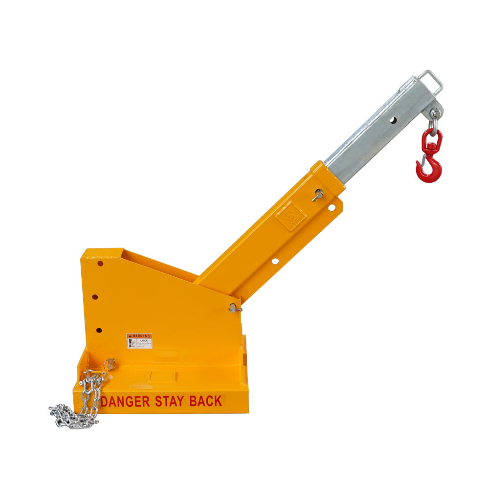 attachMan 5500lb Capacity Forklift Short Mobile Crane Lifting Hoist Jib Boom - Heavy Duty Universal Attachment