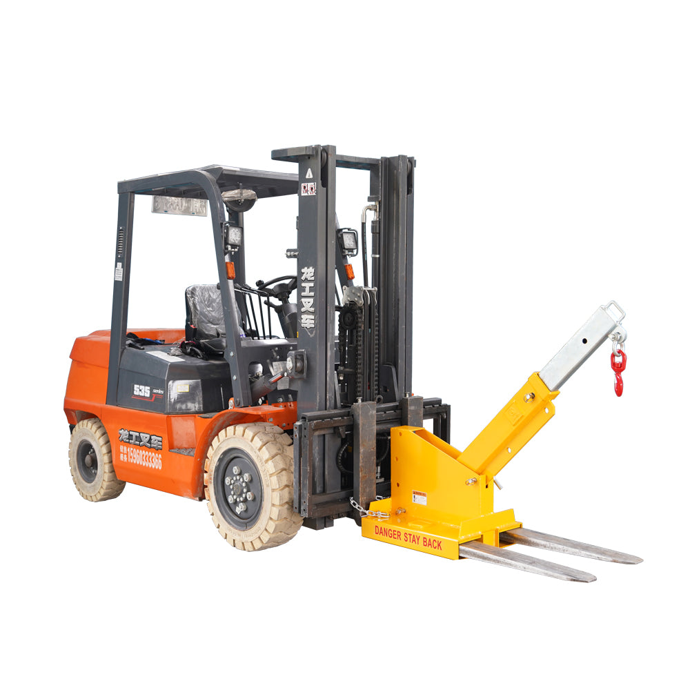 attachMan 5500lb Capacity Forklift Short Mobile Crane Lifting Hoist Jib Boom - Heavy Duty Universal Attachment