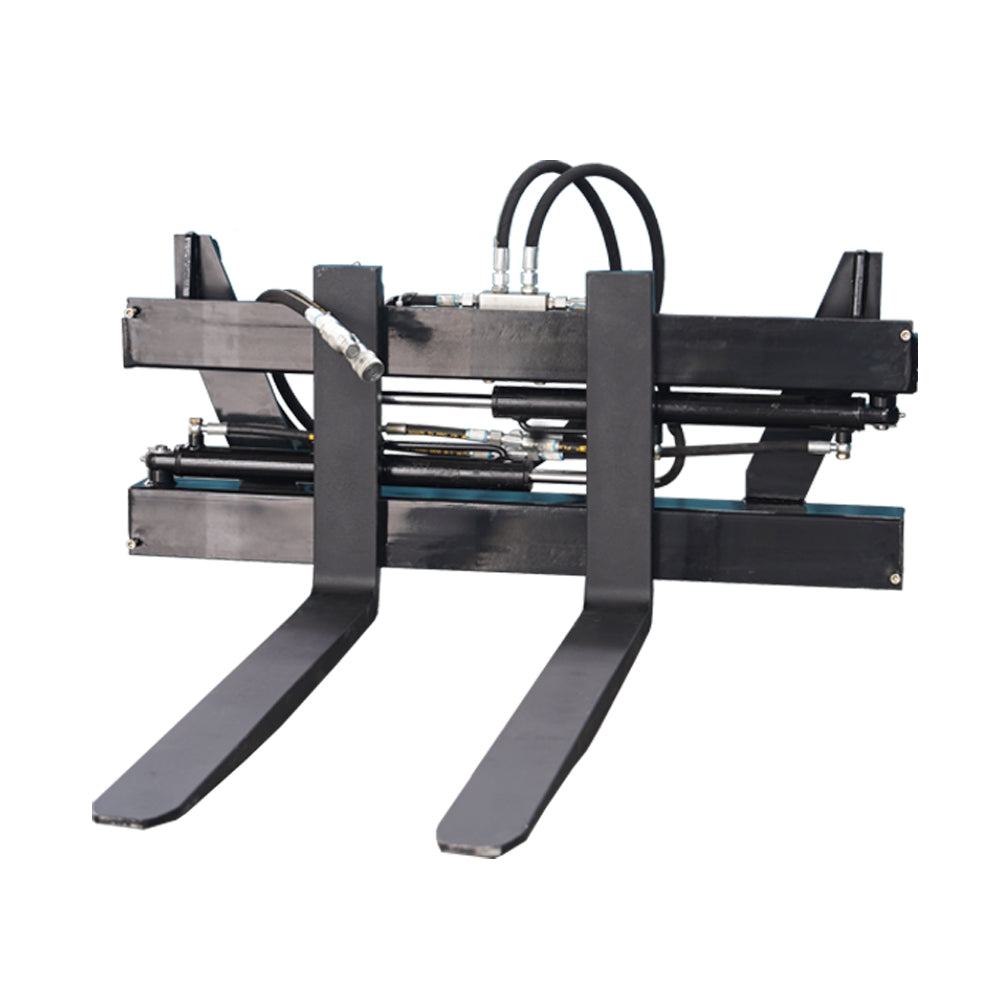 attachMan 5510lb Capacity Hydraulic Adjustable Pallet Fork Frame - Euro Mount Tractor Front Loader Attachment