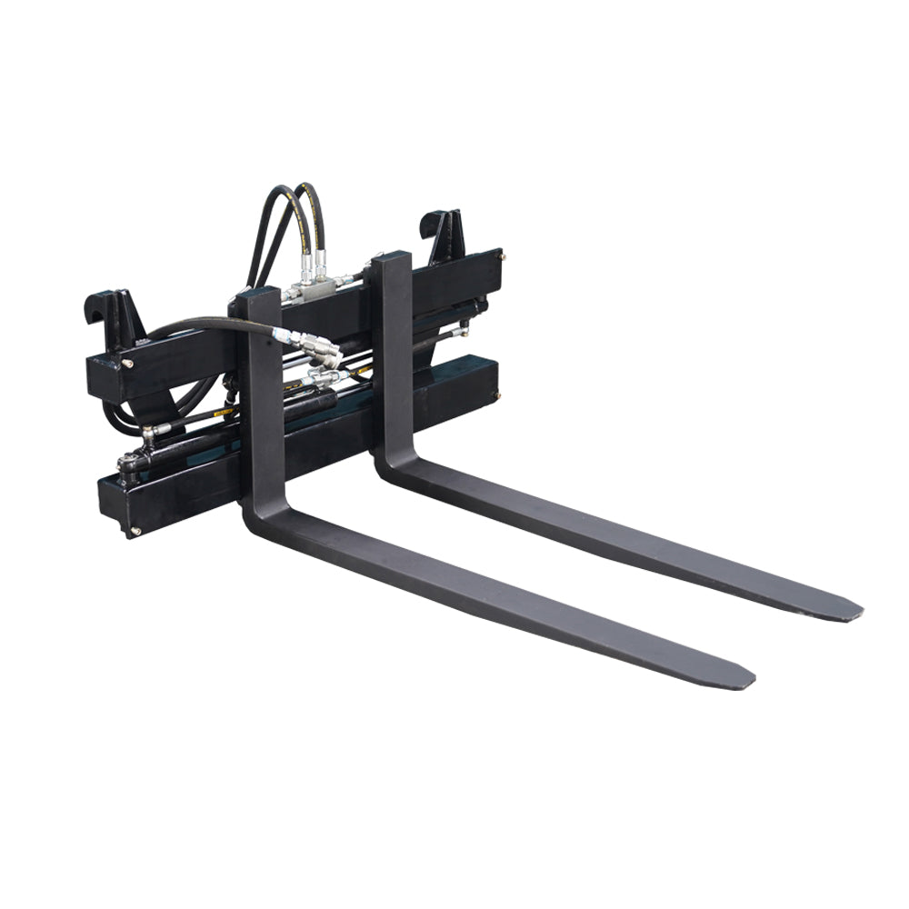 attachMan 5510lb Capacity Hydraulic Adjustable Pallet Fork Frame - Euro Mount Tractor Front Loader Attachment