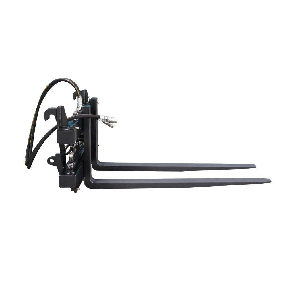 attachMan 5510lb Capacity Hydraulic Adjustable Pallet Fork Frame - Euro Mount Tractor Front Loader Attachment