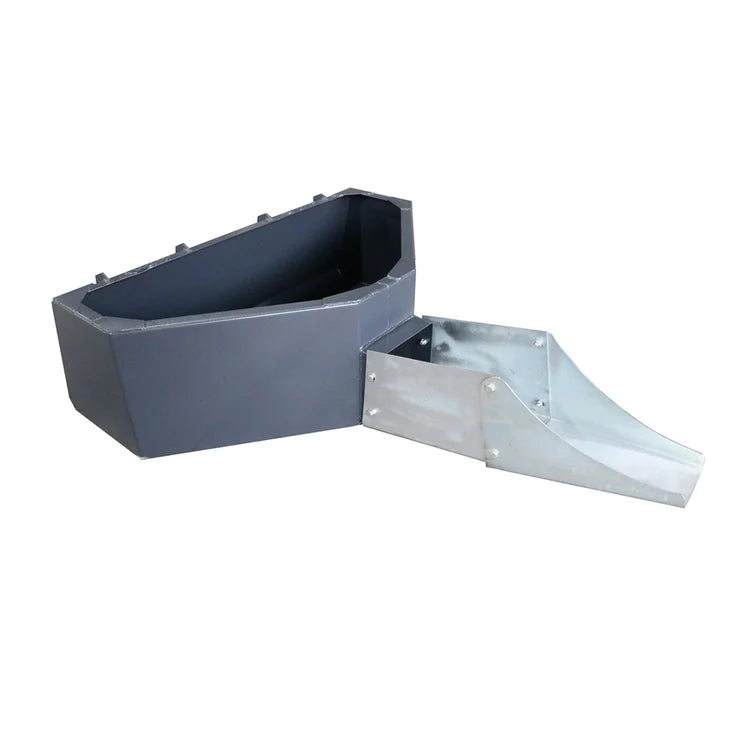 Skid Steer 1/2 Yard Cement and Concrete Bucket Attachment with Spout - Universal Quick Tach