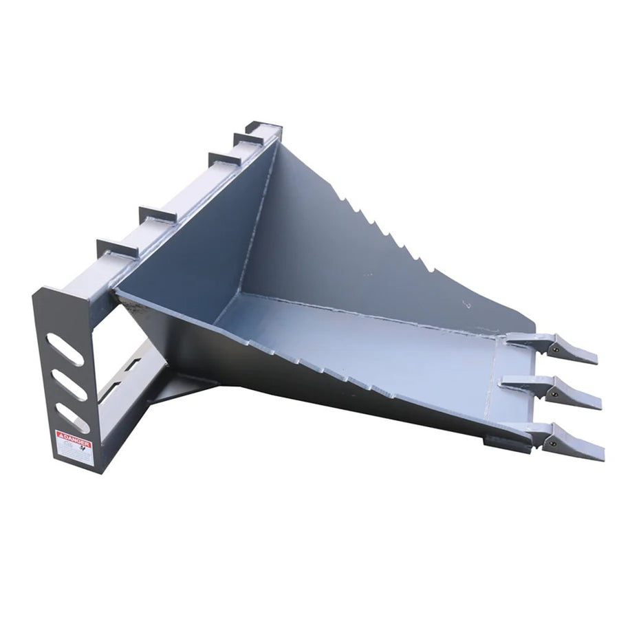 50" Skid Steer Stump Bucket Attachment with Bolt-On Cutting & Reverse Curled Ripper Teeth