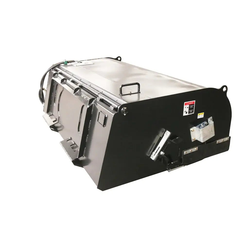 83" Hydraulic Pickup Box Broom Sweeper, Universal Skid Steer Quick Attach