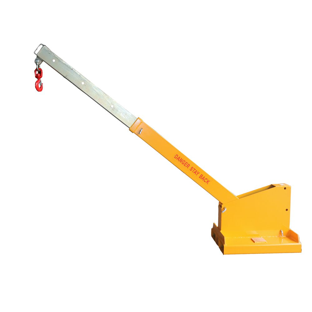 Fork Mounted Telescoping Crane Jib Boom - Heavy Duty Forklift Mobile Crane Attachment