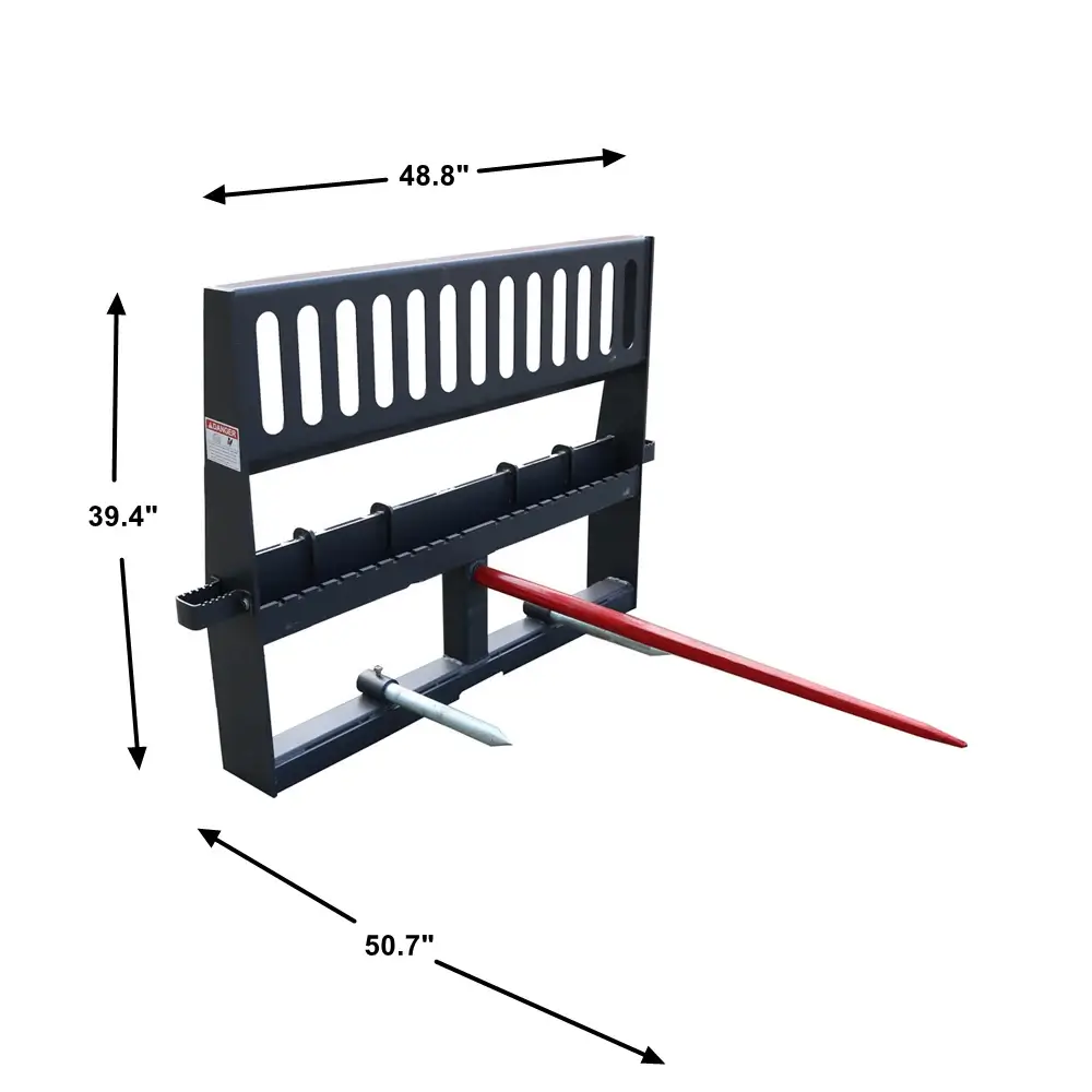 48" Pallet Forks & Hay Spear Combo Attachment - 5,070 lb, Universal Quick Attach