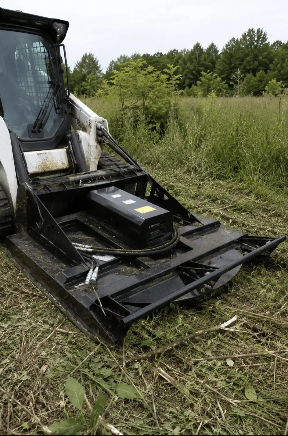 72" Hydraulic Skid Steer Brush Cutter, Heavy-Duty Brush Hog for Land Clearing