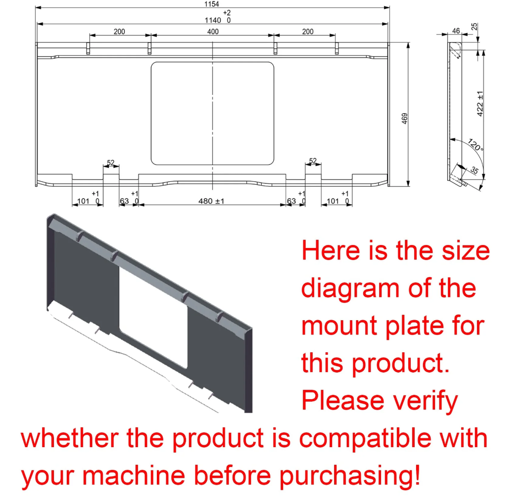 Skid Steer 1/2 Yard Cement and Concrete Bucket Attachment with Spout - Universal Quick Tach