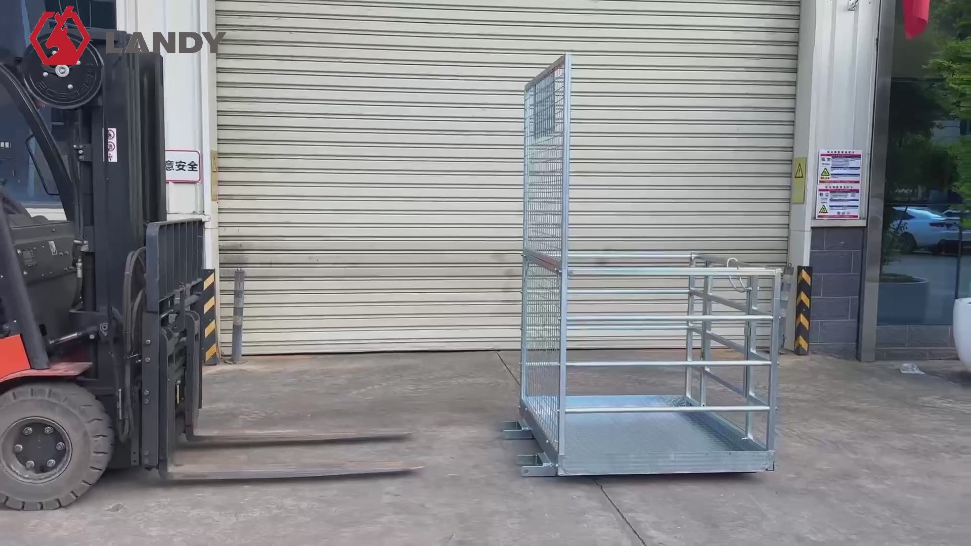 48'' x 45'' 2 Person Forklift Safety Lift Platform Cage - 550lb Capacity